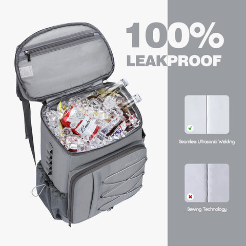 Maelstrom 35-Can Backpack Cooler top zip pocket holding snacks and devices