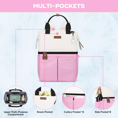 Maelstrom cooler backpack fits up to 24 cans in the lower compartment.