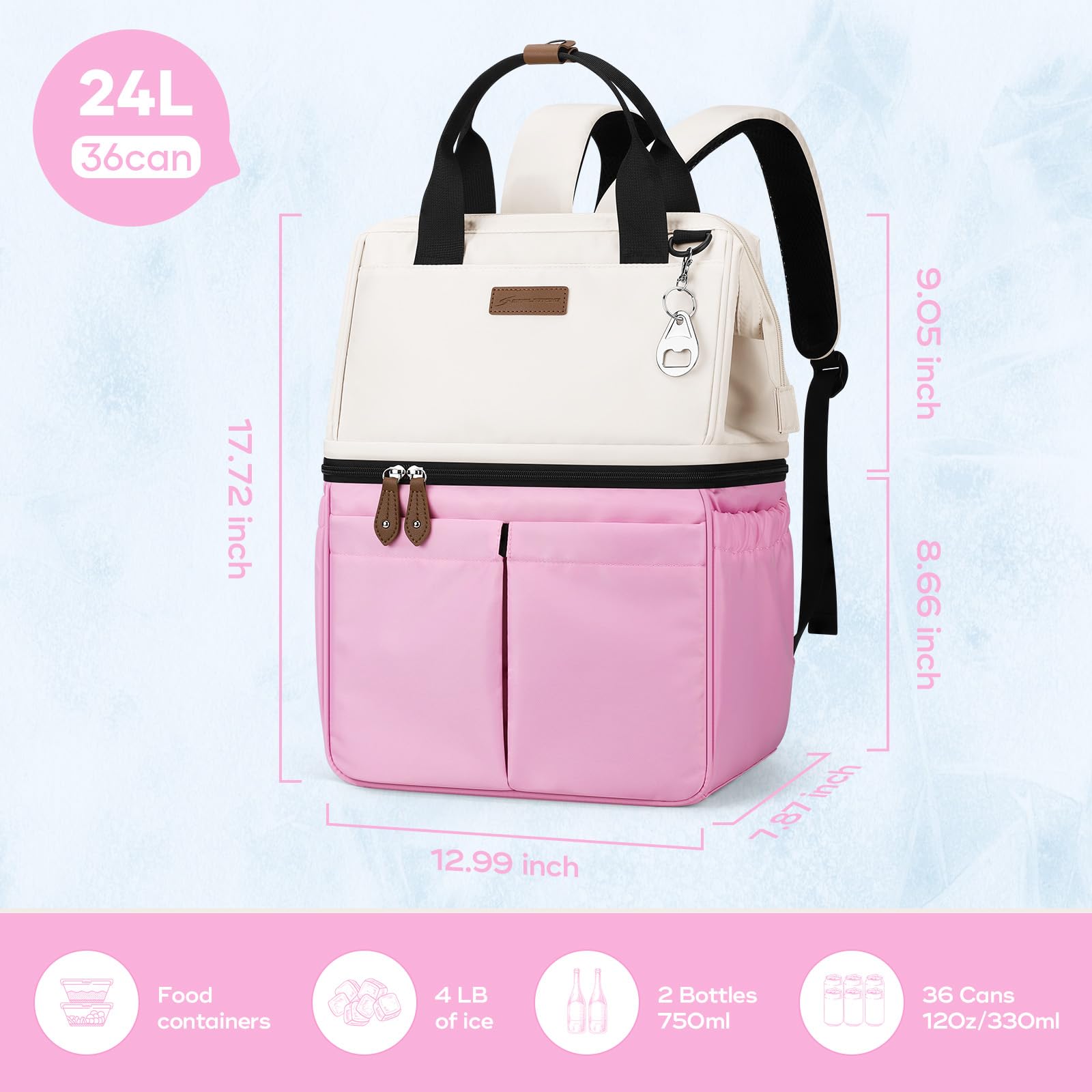 Maelstrom cooler backpack ergonomic padded straps for comfortable carry.