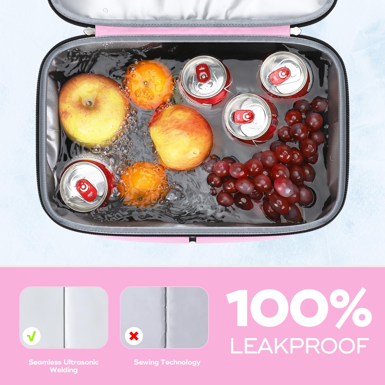 Maelstrom cooler backpack leak-proof liner protects contents during transport.