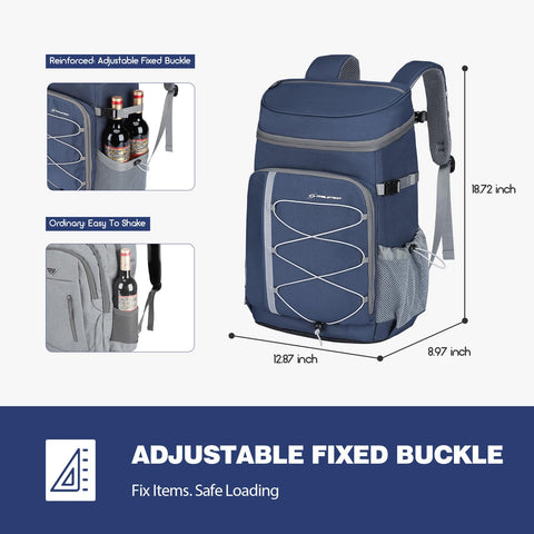 Maelstrom cooler backpack left side mesh pocket for water bottle