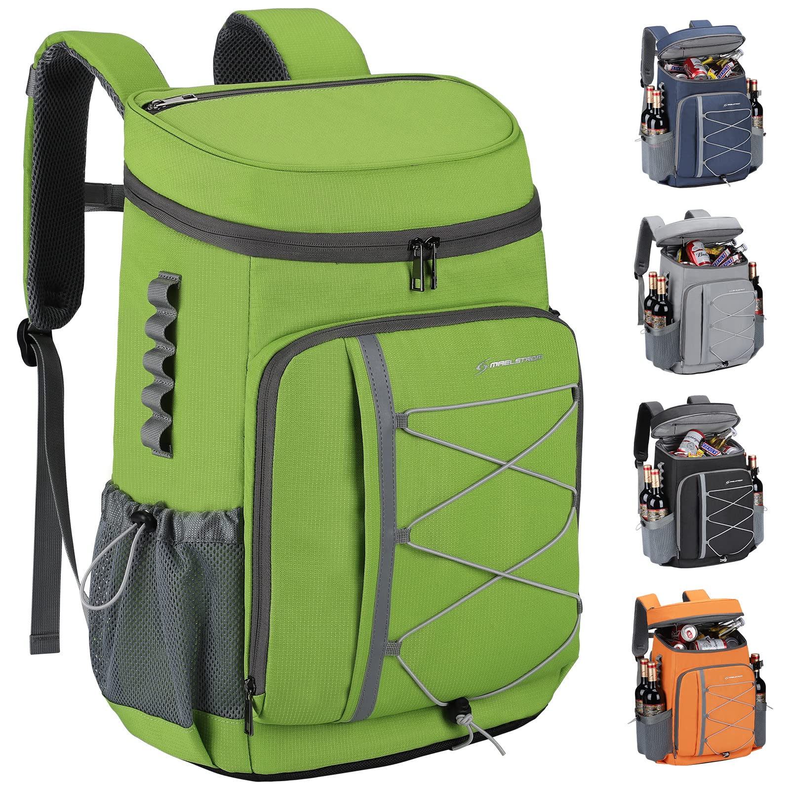 Maelstrom cooler backpack main compartment for drinks and snacks on the go.