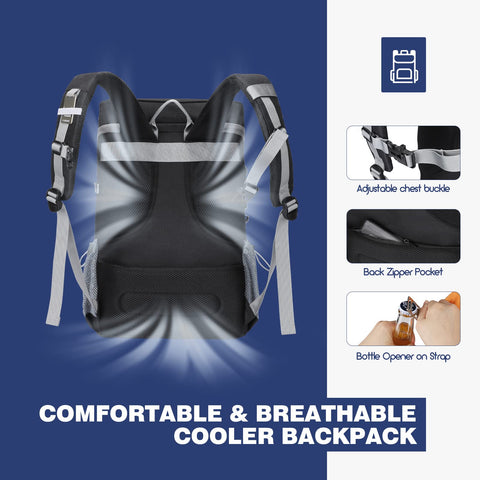 Maelstrom Cooler Backpack shoulder buckle with survival whistle for safety