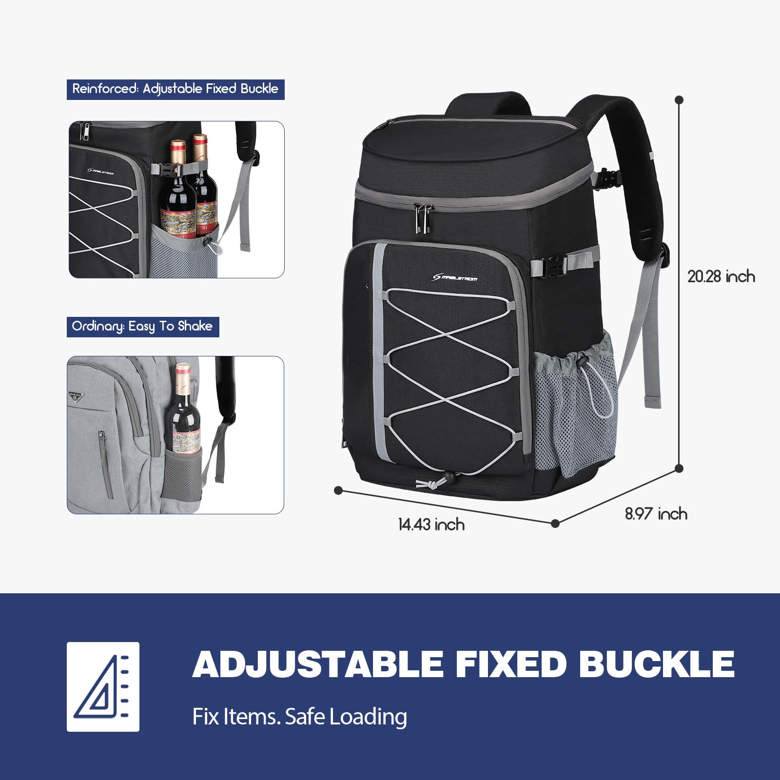 Maelstrom Cooler Backpack top pocket holds phones and snacks for easy reach.