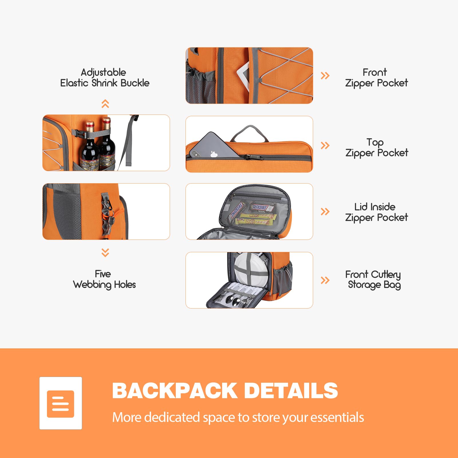 Maelstrom Cooler Backpack top pocket perfect for snacks.