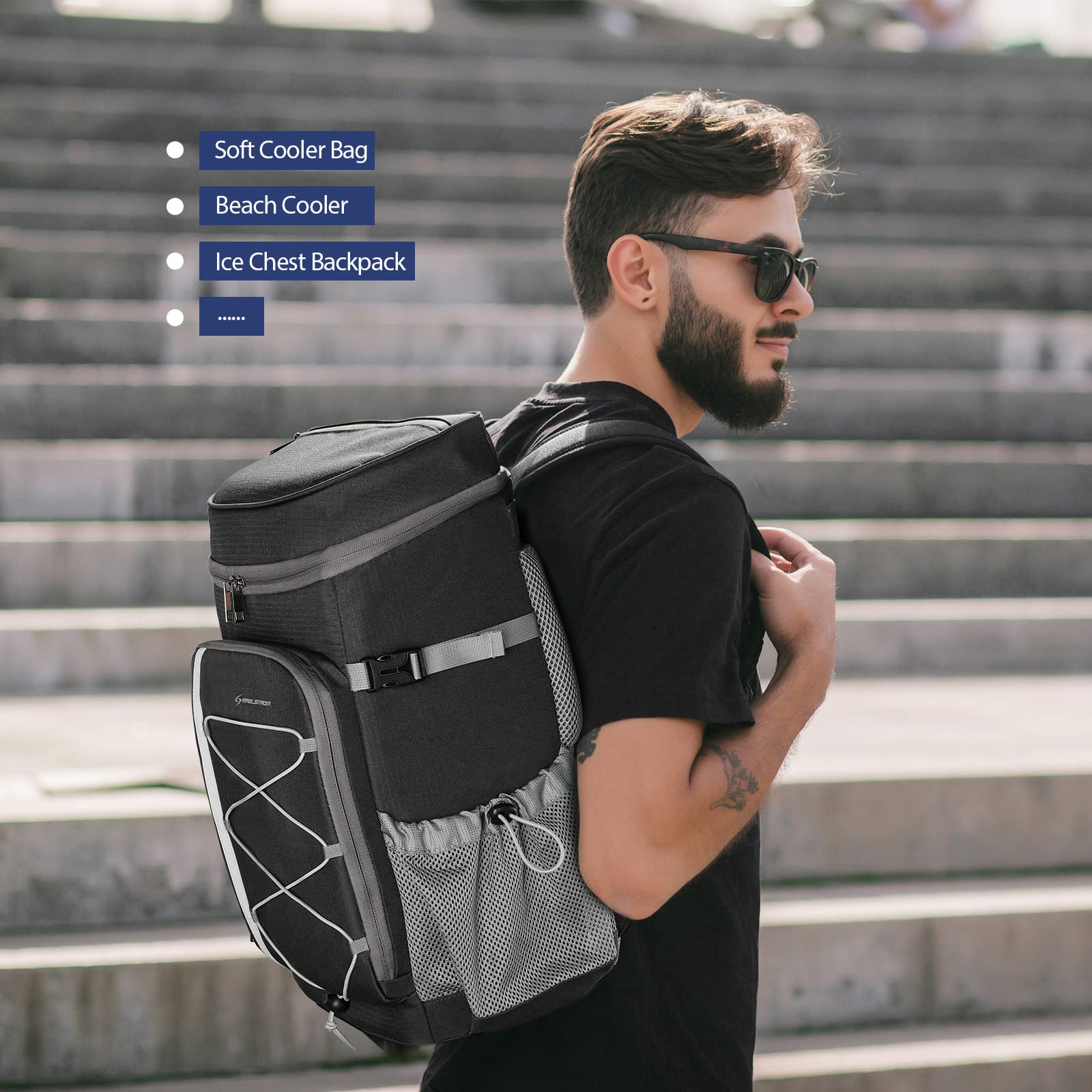 Maelstrom Cooler Backpack top pocket for phones and snacks