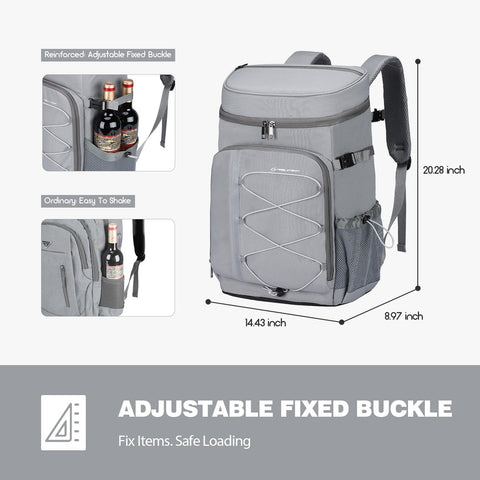 Maelstrom mesh side pockets hold water bottles with adjustable straps.