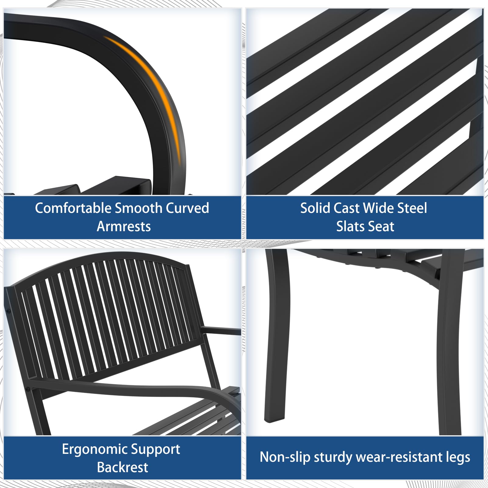Maemttes heavy-duty metal frame; supports up to 880 lbs for durability