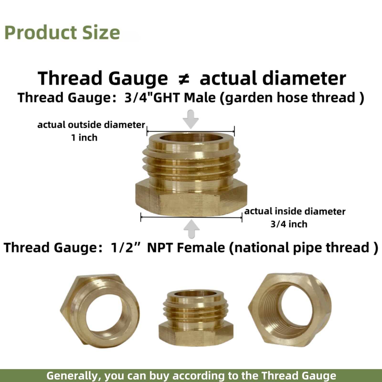MAFERLIY 3-4GHT female x 1-2NPT male adapter expands compatibility