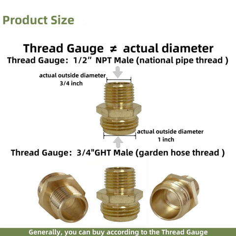 MAFERLIY 3-4GHT male x 1-2NPT female adapter for flexible setups