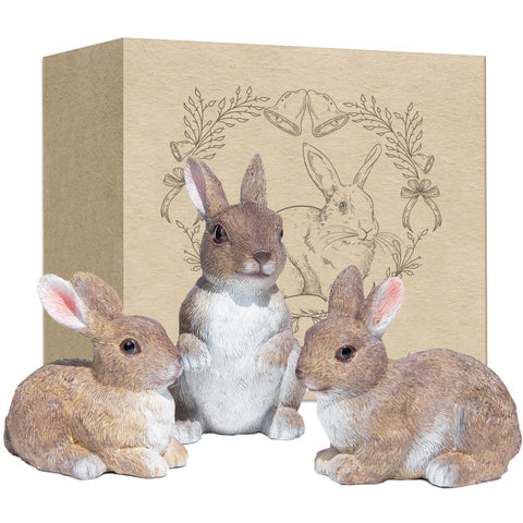 Mageeki bunny garden figurines set of three for charming outdoor decor.
