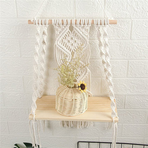 Maghat handmade rope shelf adds warmth and texture to rooms