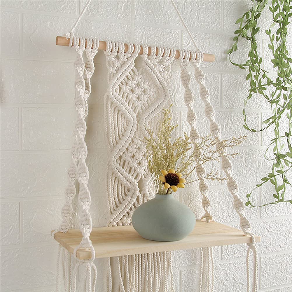 Maghat wooden shelf wall mount provides durable plant display