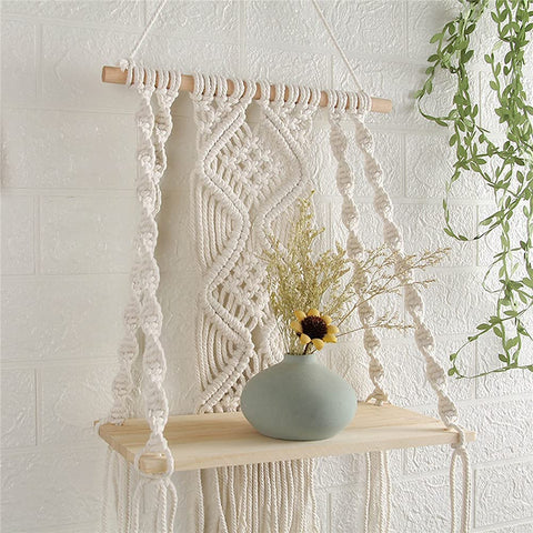 Maghat wooden shelf wall mount provides durable plant display