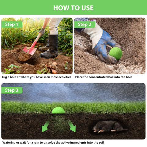 Deterrent ball used in planting beds around vegetables and flowers with Magic Cat.