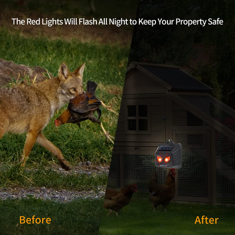 MAGIC CAT solar animal repeller in outdoor installation protects gardens and coops.