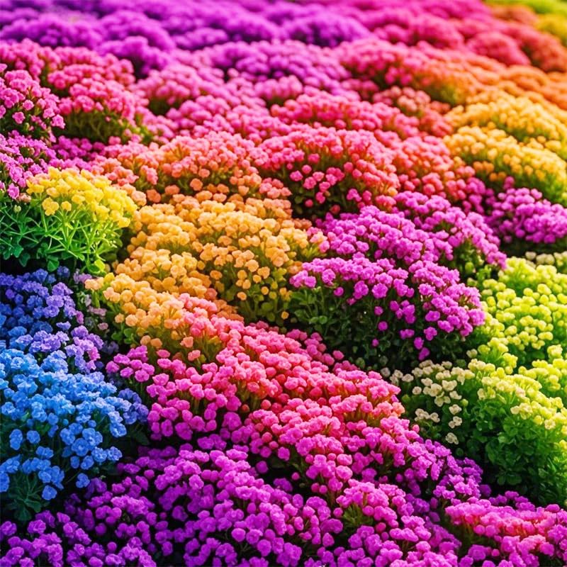 Magic Creeping Thyme Seeds used as border edging for a decorative garden.