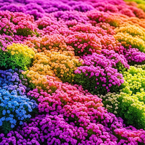 Magic Creeping Thyme Seeds used as border edging for a decorative garden.
