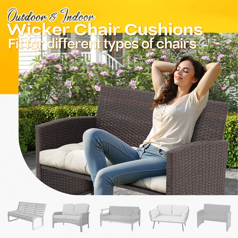 Antique white cushion enhances patio or sunroom aesthetics