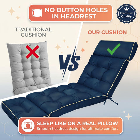 Cushion with ties provides secure, adjustable fit on outdoor chairs.