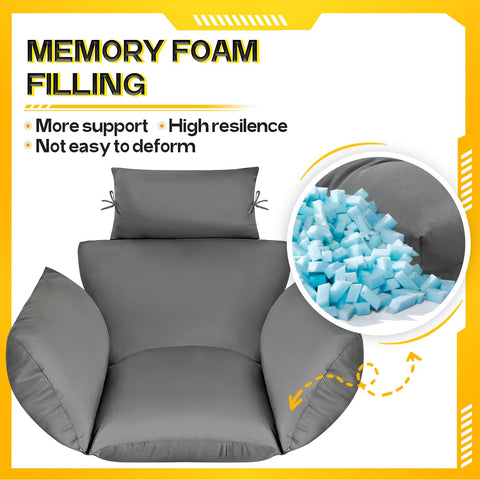 MAGIC ELEPHANT egg chair cushion gray headrest pillow included for neck support