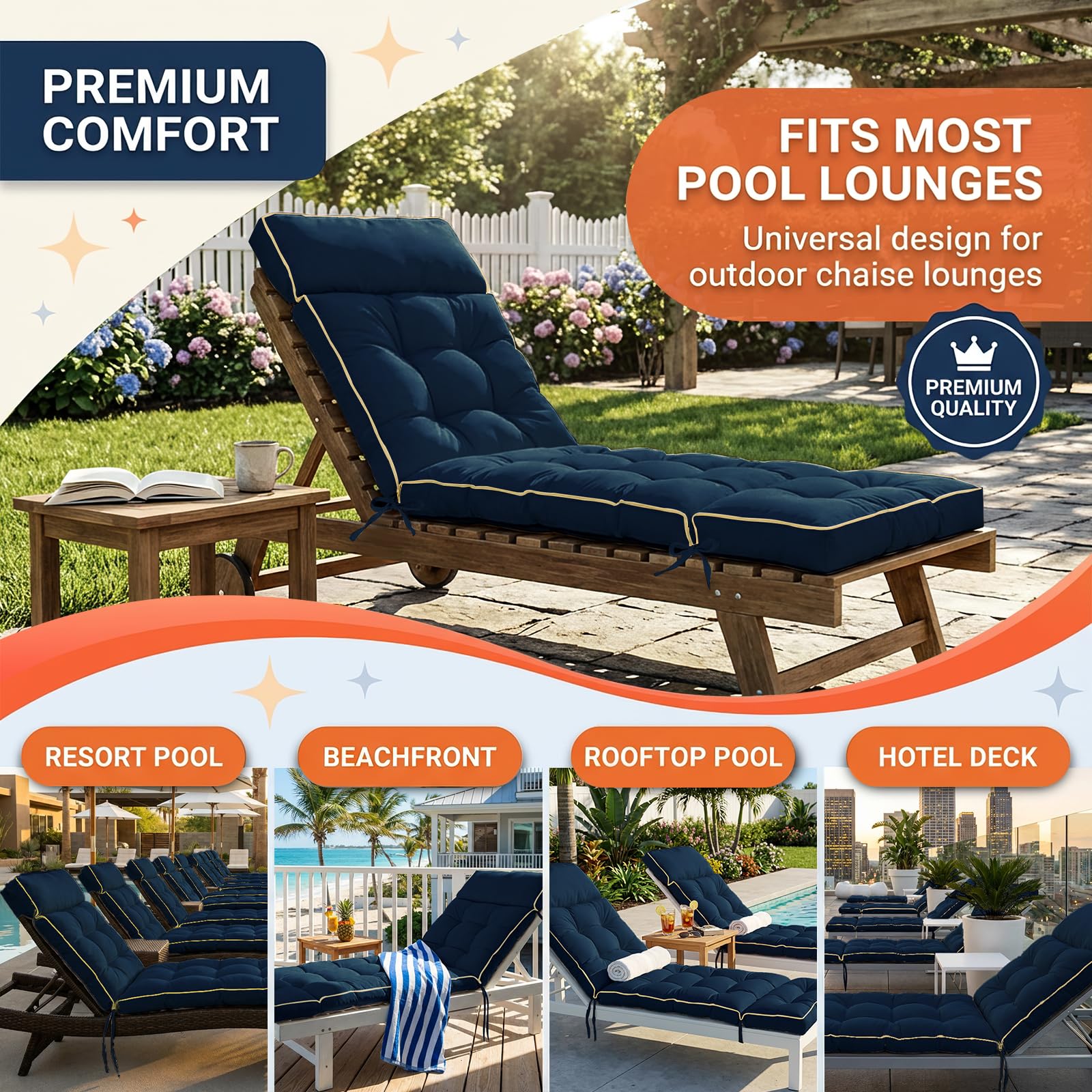 Stylish MAGIC ELEPHANT cushion enhances patio, garden, and poolside seating.