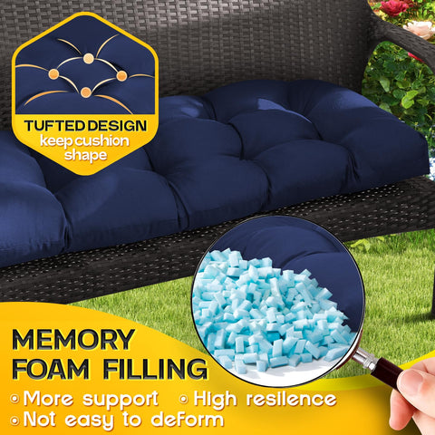 Magic Elephant water-repellent fabric shields cushions from light rain while remaining soft.