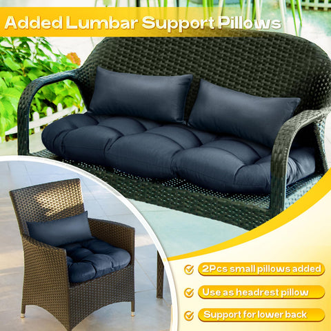 Magic Elephant lumbar cushion providing back support on wicker furniture