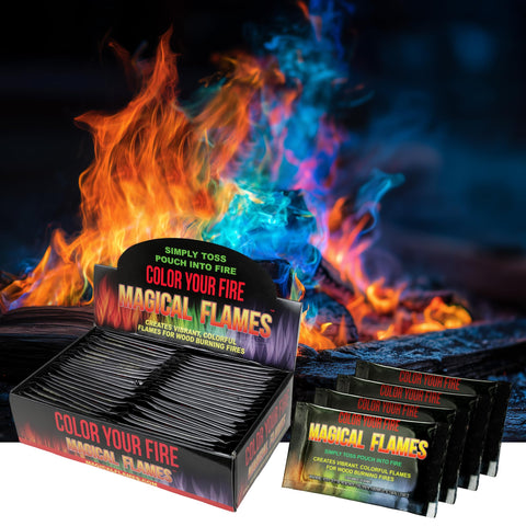 Magical Flames fire color packets transform your fire pit with vibrant multi-color flames.