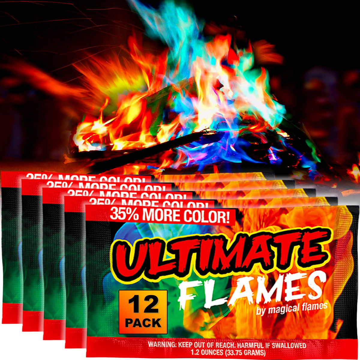 Magical Flames Ultimate 12 Pack packaging ready for outdoor use.