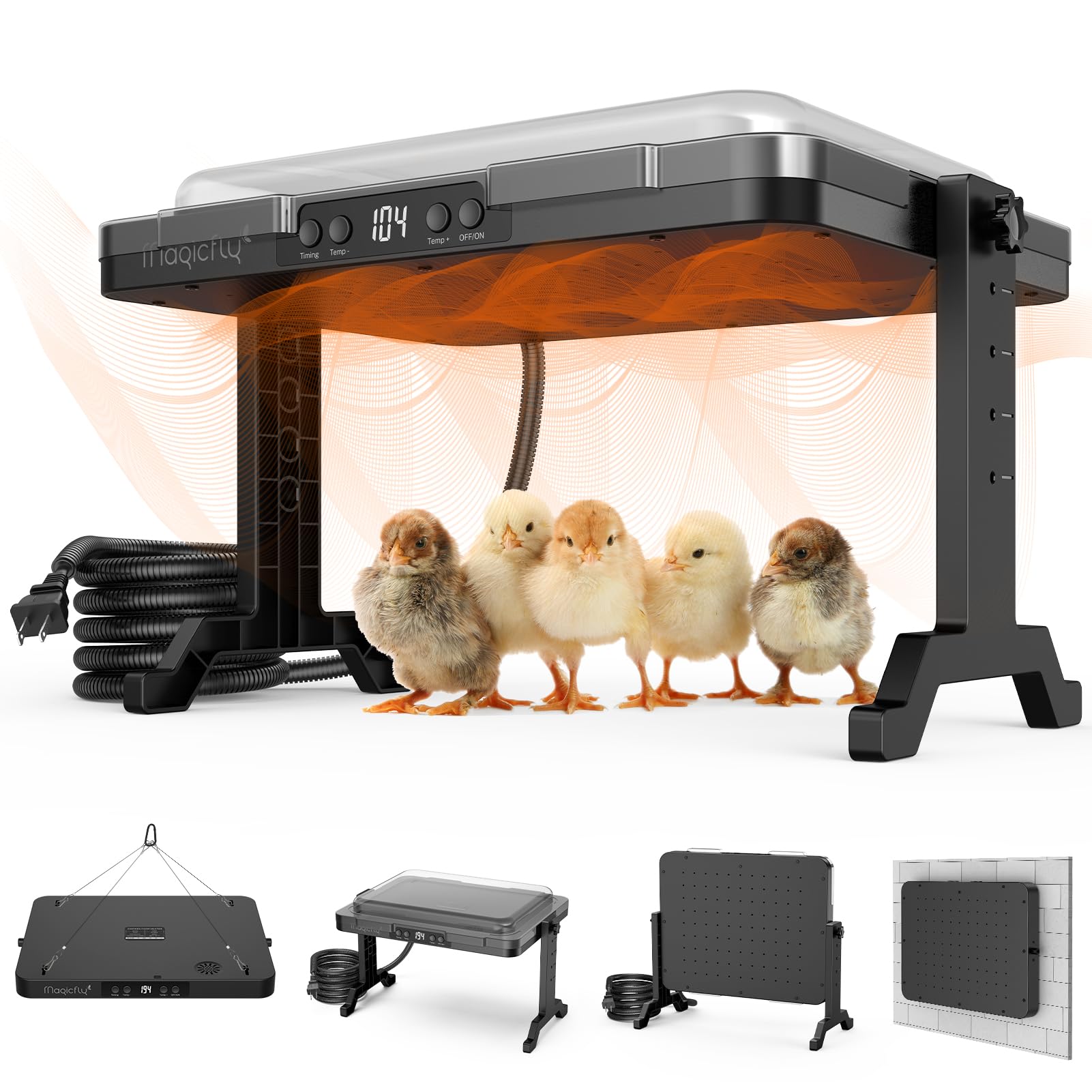 Magicfly brooder plate with 16-inch heat coverage for chicks
