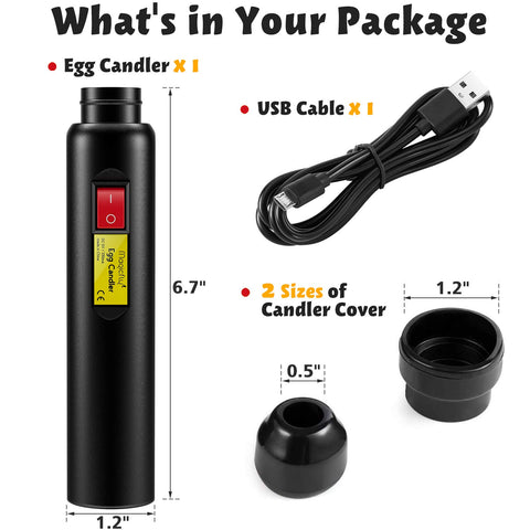 Magicfly egg candler top button design for one handed operation