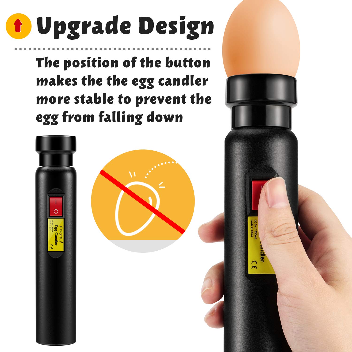 Magicfly egg candler two rubber covers for different egg sizes