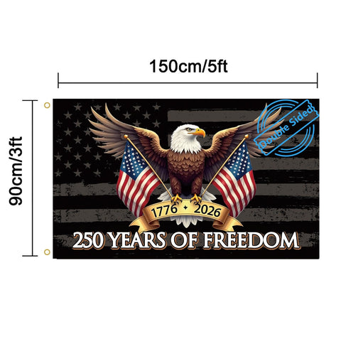 MAGJIUKE 250th Anniversary Flag back view showing identical double-sided print