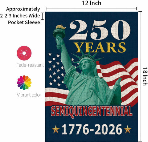MAGJIUKE 250th anniversary flag back view, artwork readable from both sides