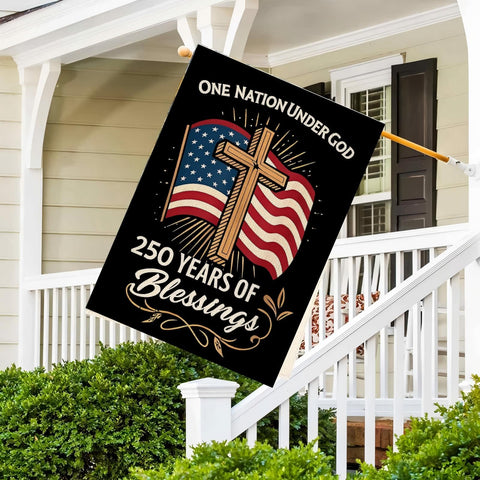 MAGJIUKE commemorative artwork presents One Nation Under God in cross and flag.