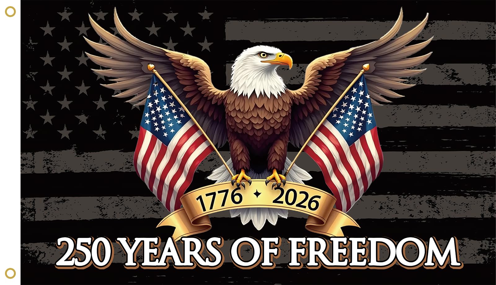 MAGJIUKE flag with eagle and dual flags, ideal for dramatic patriotic displays.
