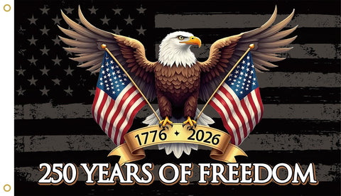 MAGJIUKE flag with eagle and dual flags, ideal for dramatic patriotic displays.