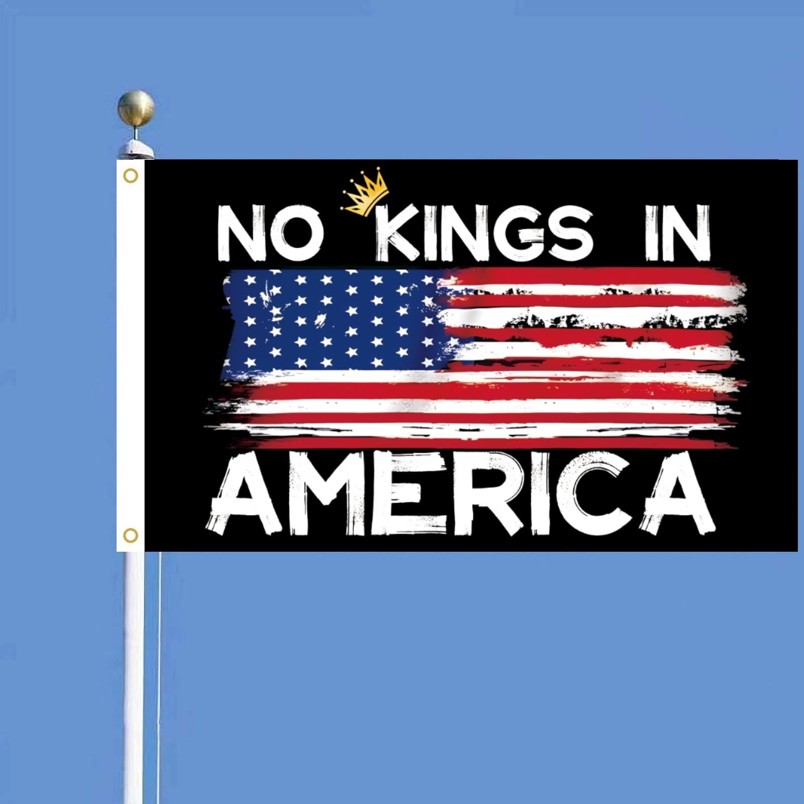 MAGJIUKE No Kings in America features a crown symbol for bold messaging.