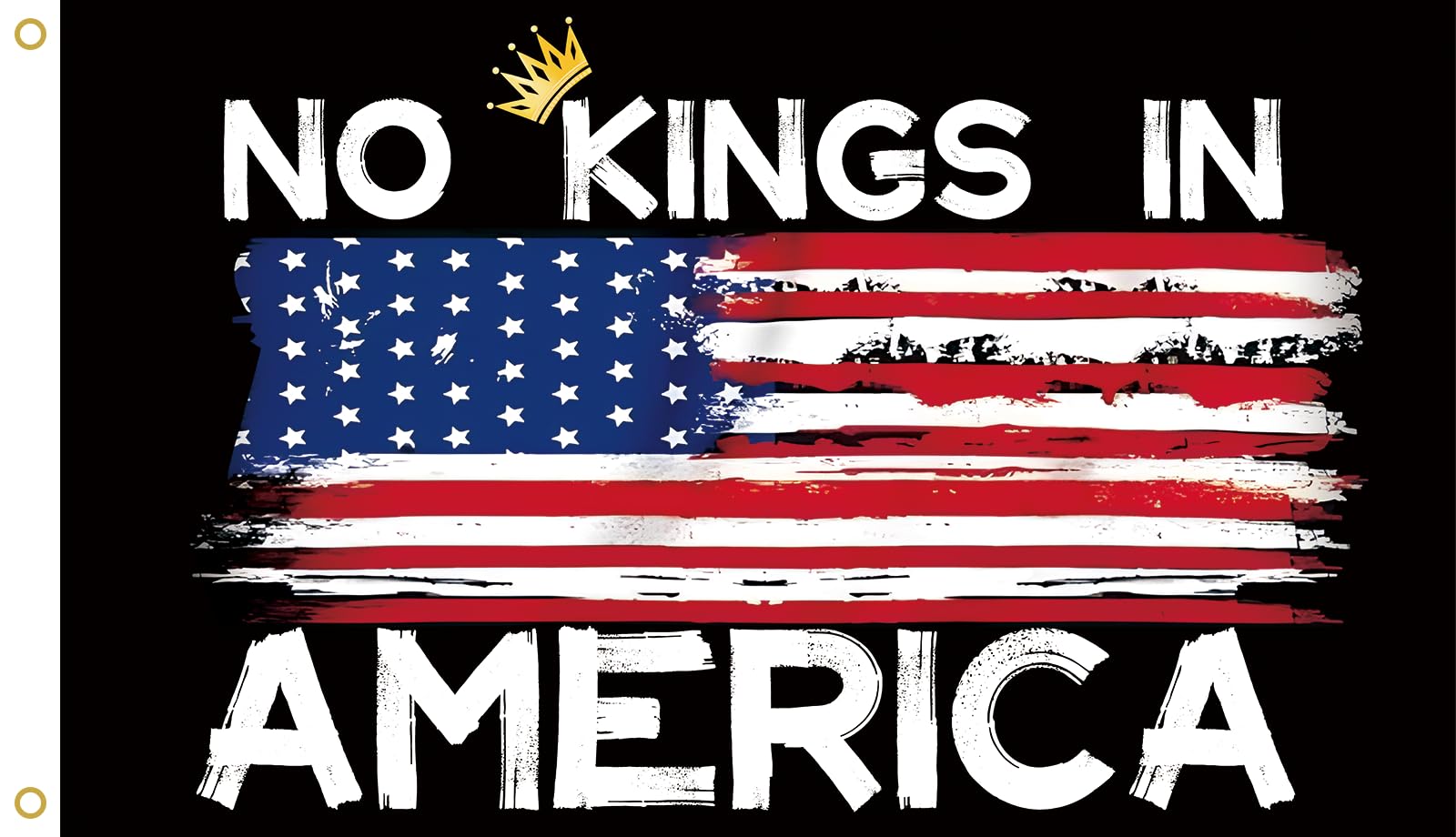 MAGJIUKE No Kings in America banner 3x5 for bold outdoor display.