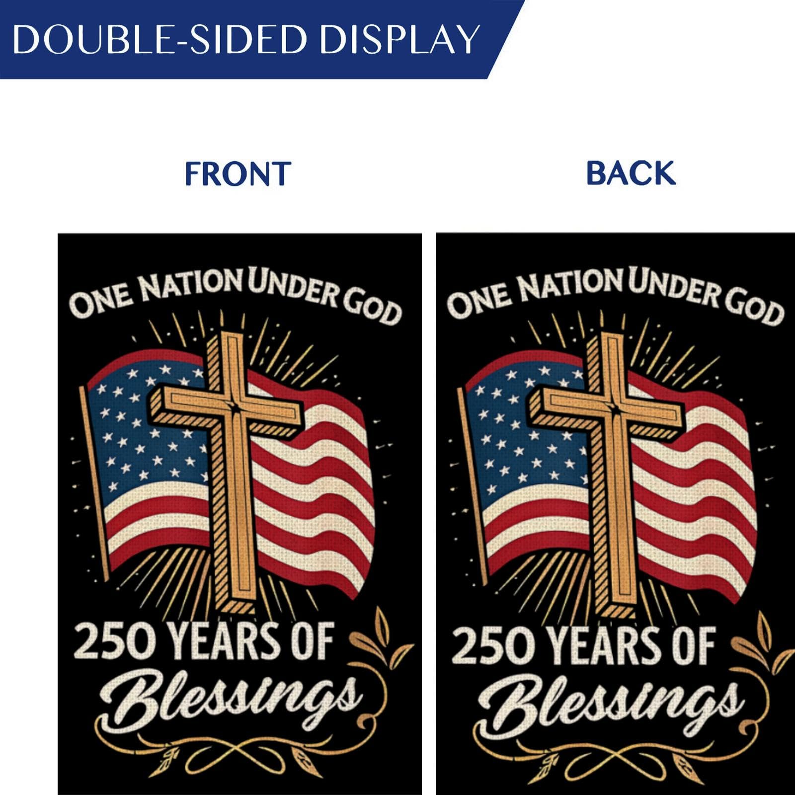 MAGJIUKE One Nation Under God flag with cross, ideal for patriotic yard displays.