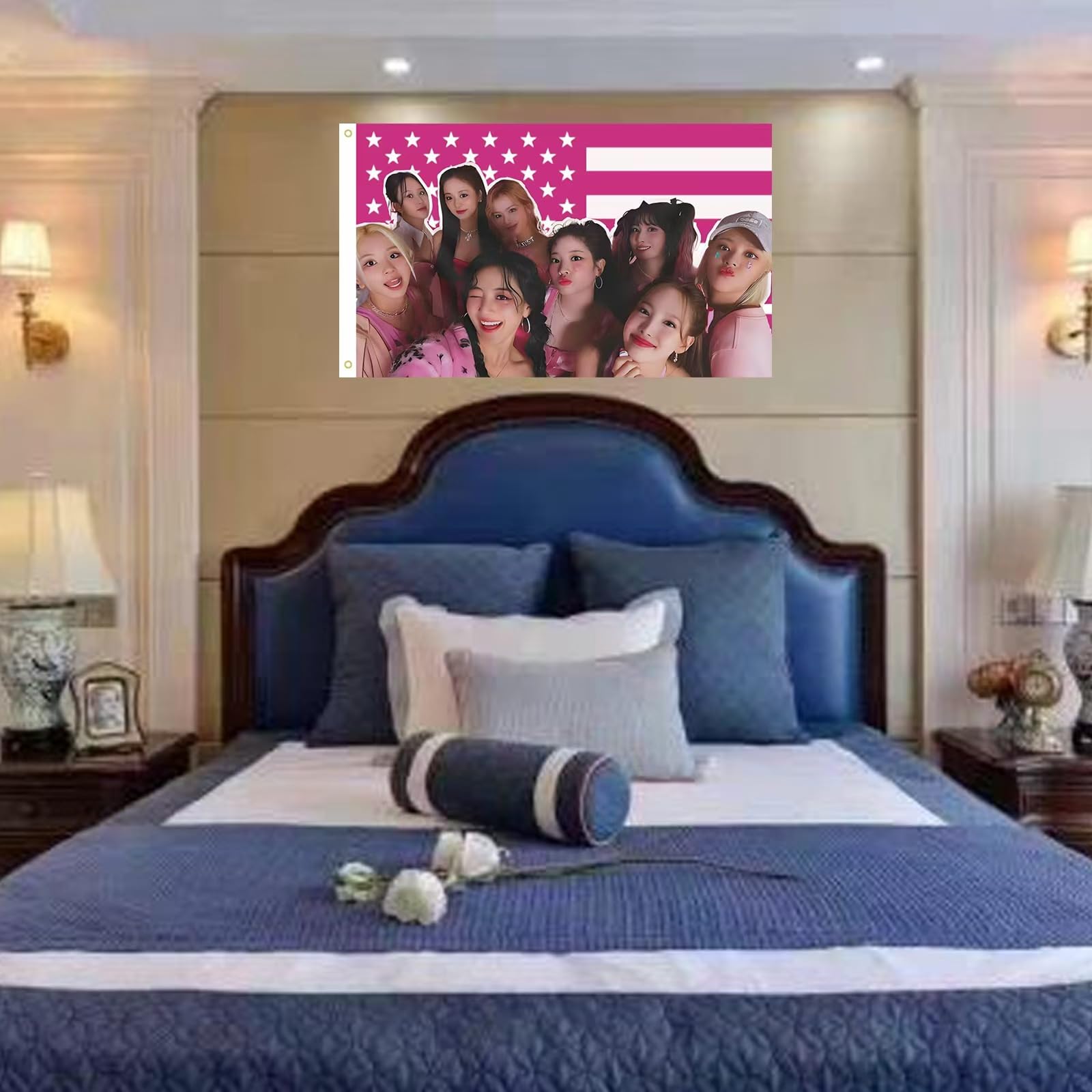 MAGJIUKE pink kpop USA flag decor for dorm rooms