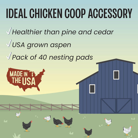 MagJo USA-grown aspen nesting liners 13x13 installed in nesting box
