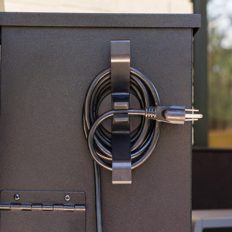 Magna Outdoors magnetic wrap neatly coils the cord to prevent tangles while grilling
