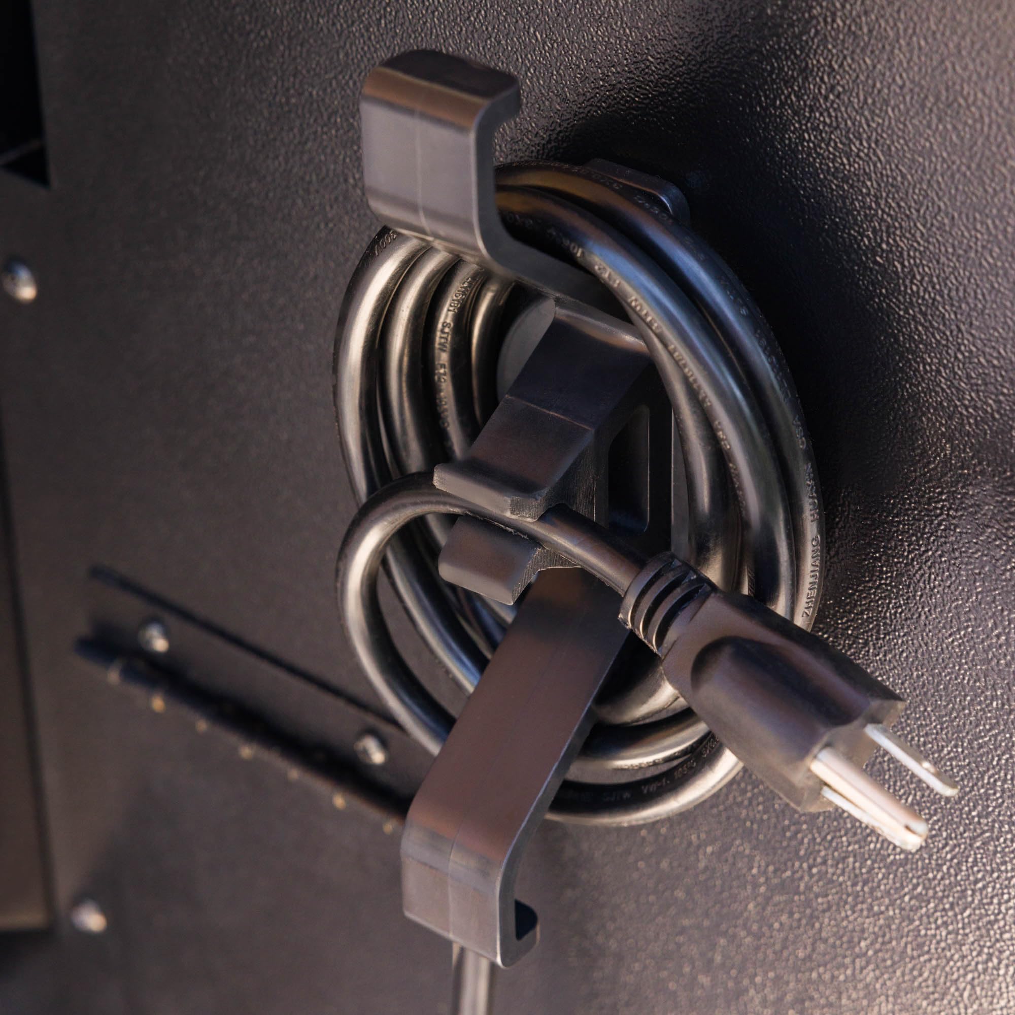 Magna Outdoors cord organizer designed for powder-coated steel, not compatible with stainless steel