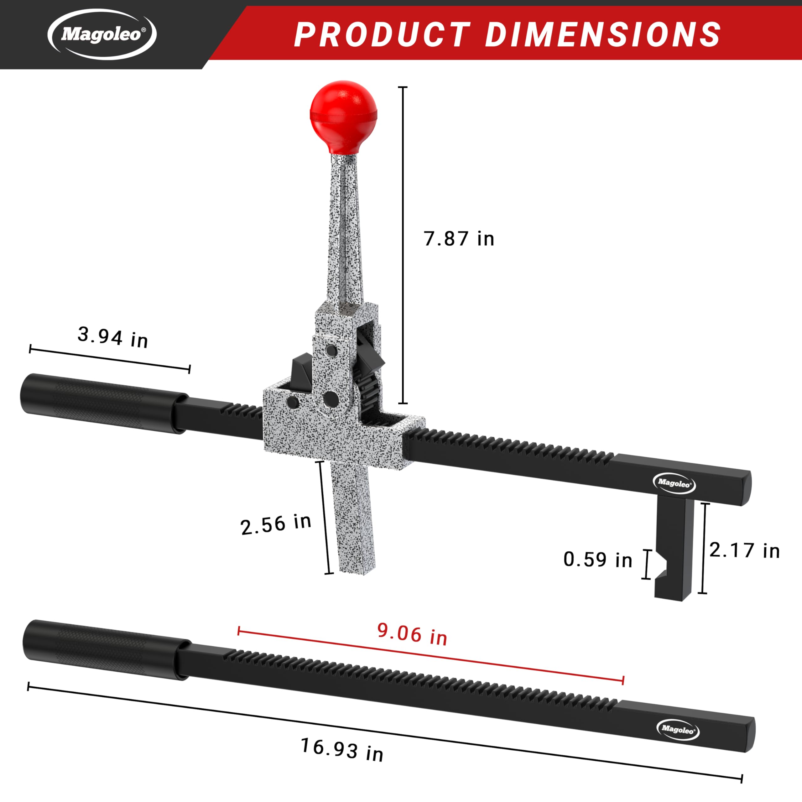 Magoleo fence stretcher demonstrates 9-inch range for precise tension control