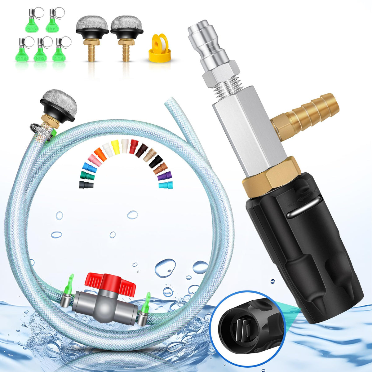 Magula adjustable long-range nozzle with 0-65 degrees spray for versatile cleaning