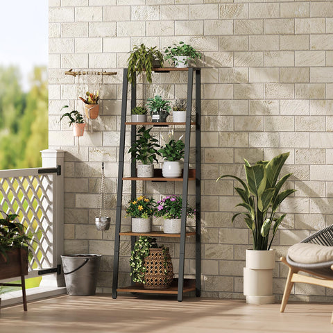 MAHANCRIS open-concept shelf displays herbs and decorative accents.
