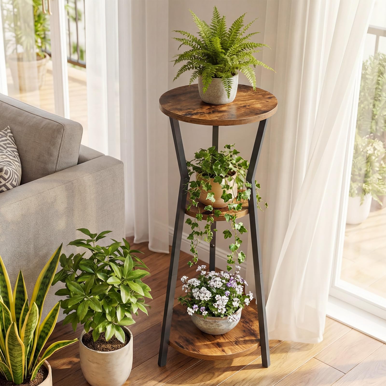 MAHANCRIS plant stand 35 tall anti-tip kit helps keep pots secure and stable.