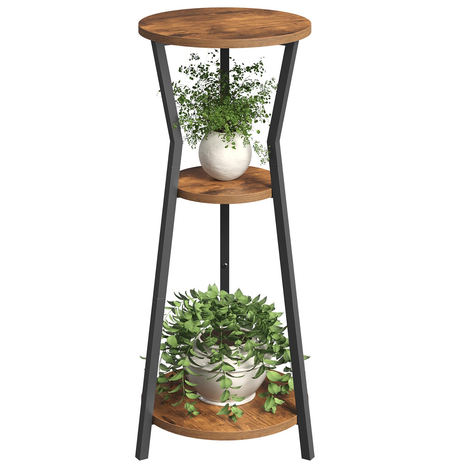 MAHANCRIS 3-tier plant stand with round corner shelves for compact spaces.